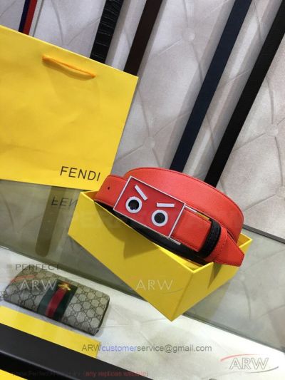 AAA Replica Cheap Fendi Reversible Belt - Red Monster Buckle